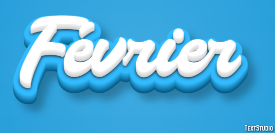 Février Эффект текста