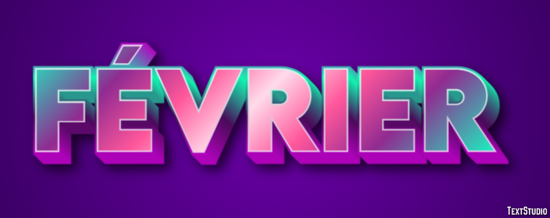 Février Эффект текста