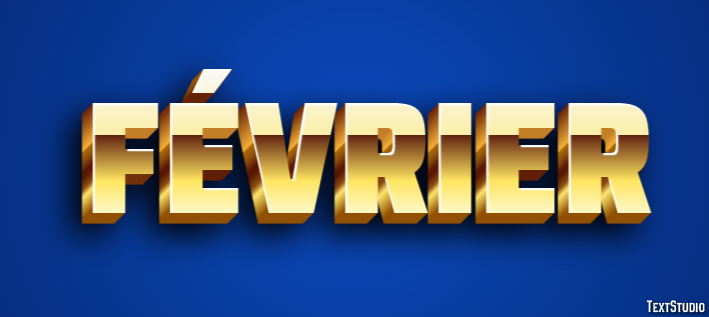 Février Tekst Effect