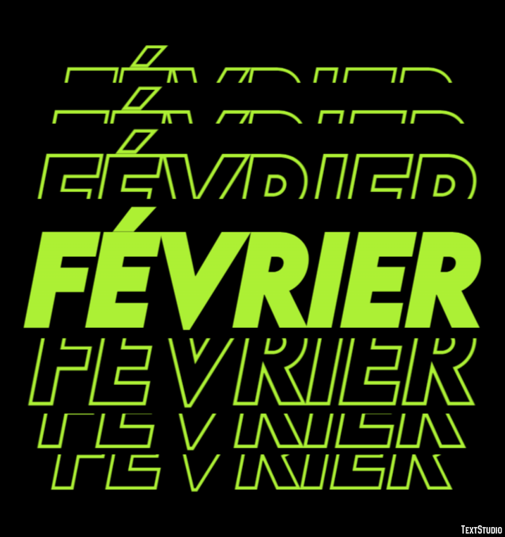 Février Эффект текста