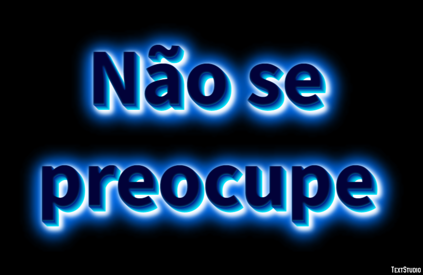 Não se preocupe Efeito do texto