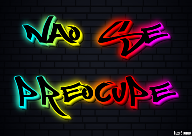 Não se preocupe Efeito de texto