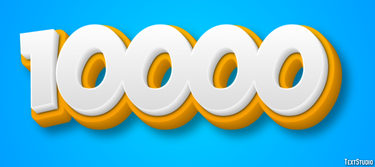 10000 Text Effect