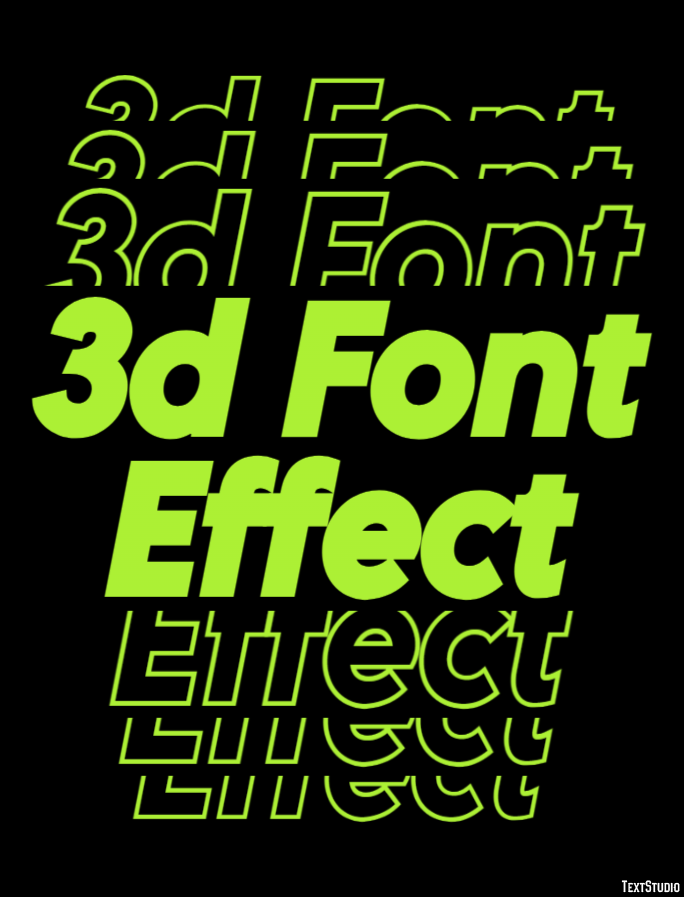 3d Font Effect Tekst effect