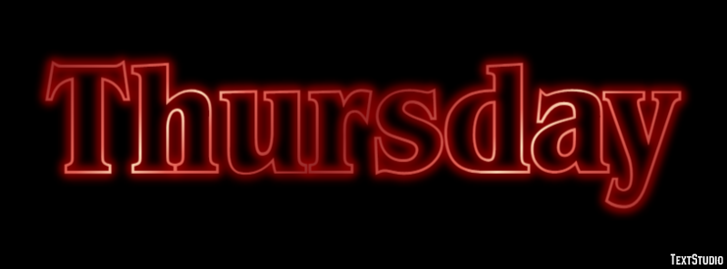Thursday Efeito de texto