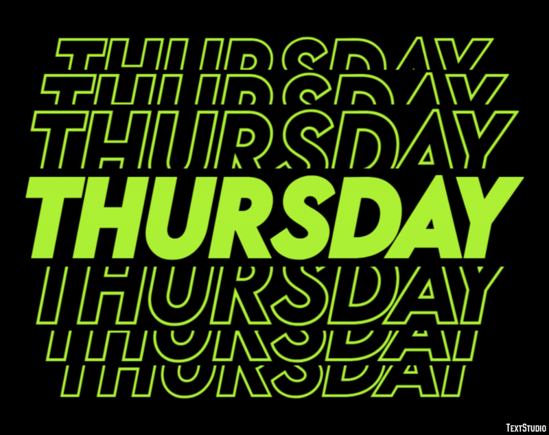 Thursday Efeito de texto