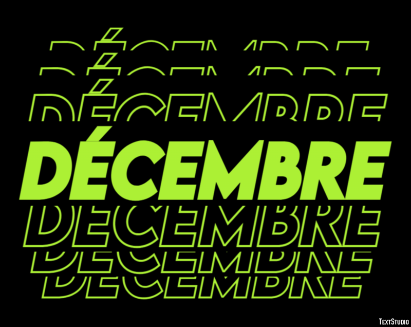 Décembre Effet de texte
