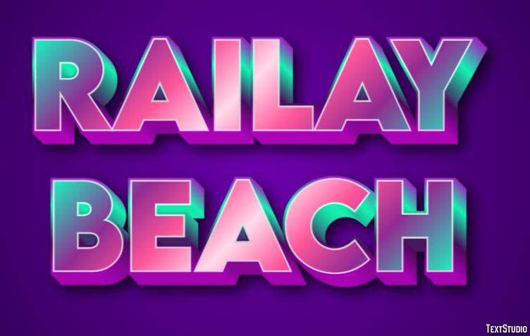 Railay Beach Эффект текста