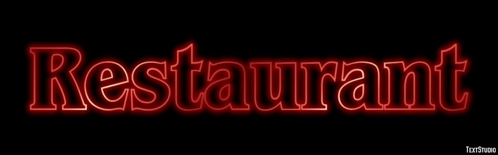Restaurant Text effect