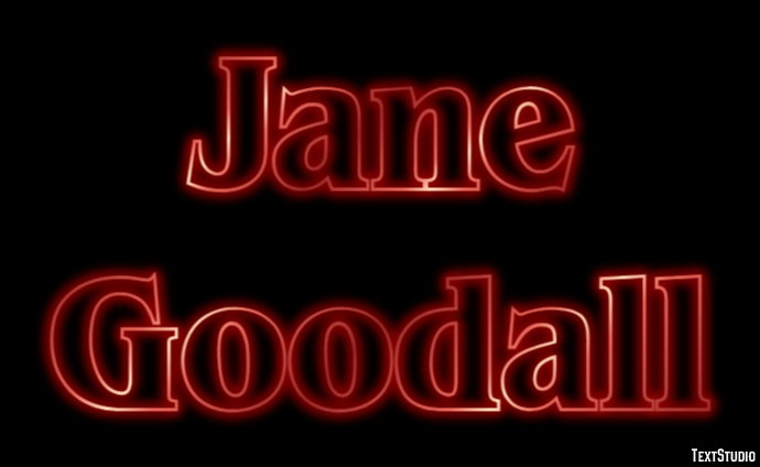 Jane Goodall Efeito de texto
