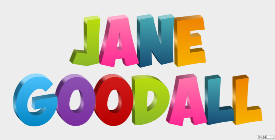 Jane Goodall Efeito de texto