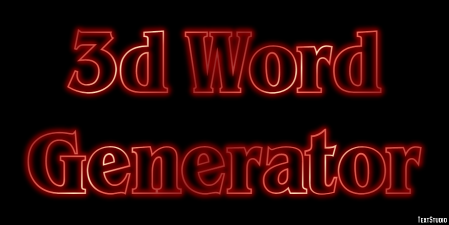 3d Word Generator Efekt tekstowy