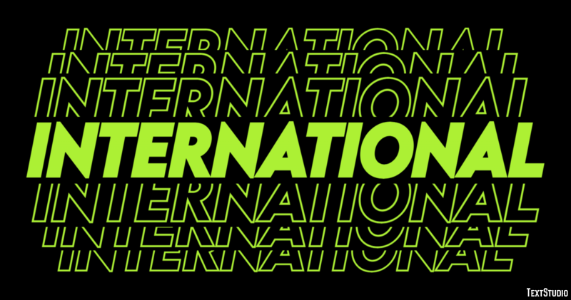 International Эффект текста
