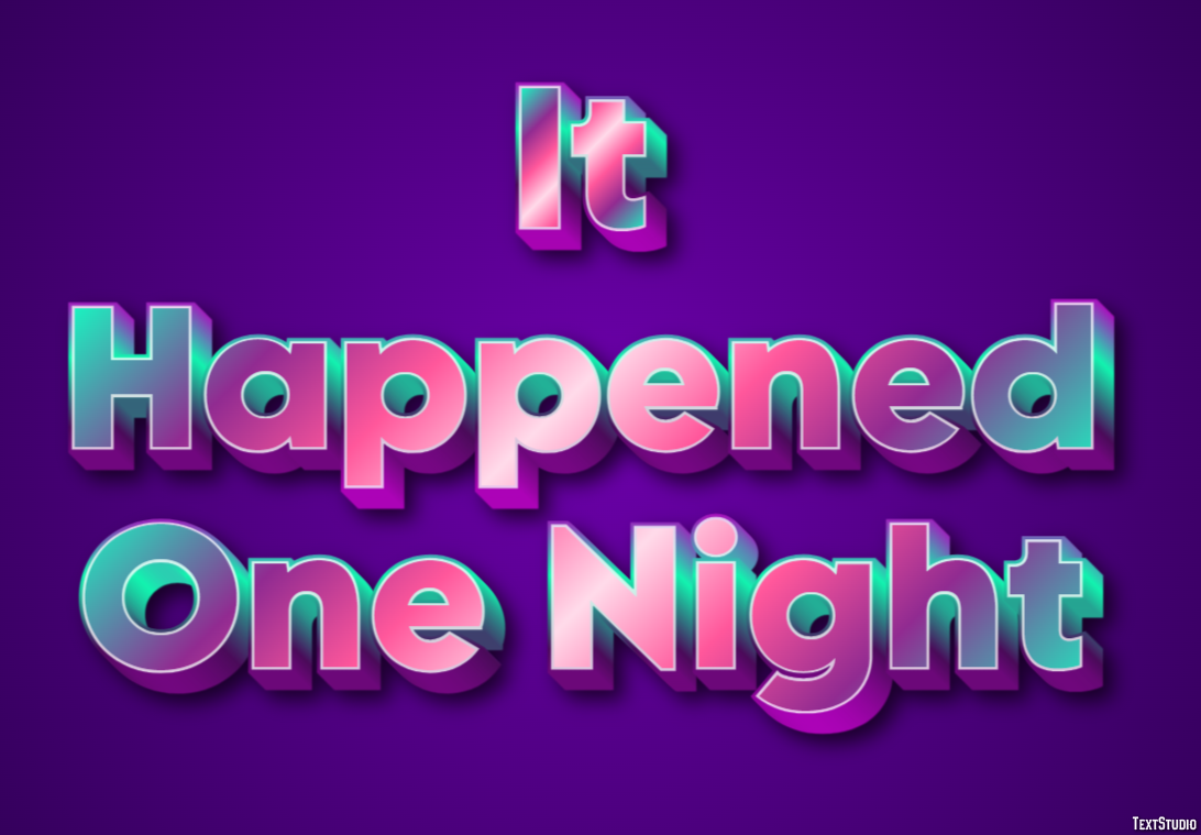 It Happened One Night Text effect