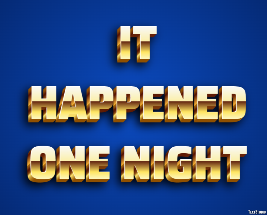 It Happened One Night Text effect