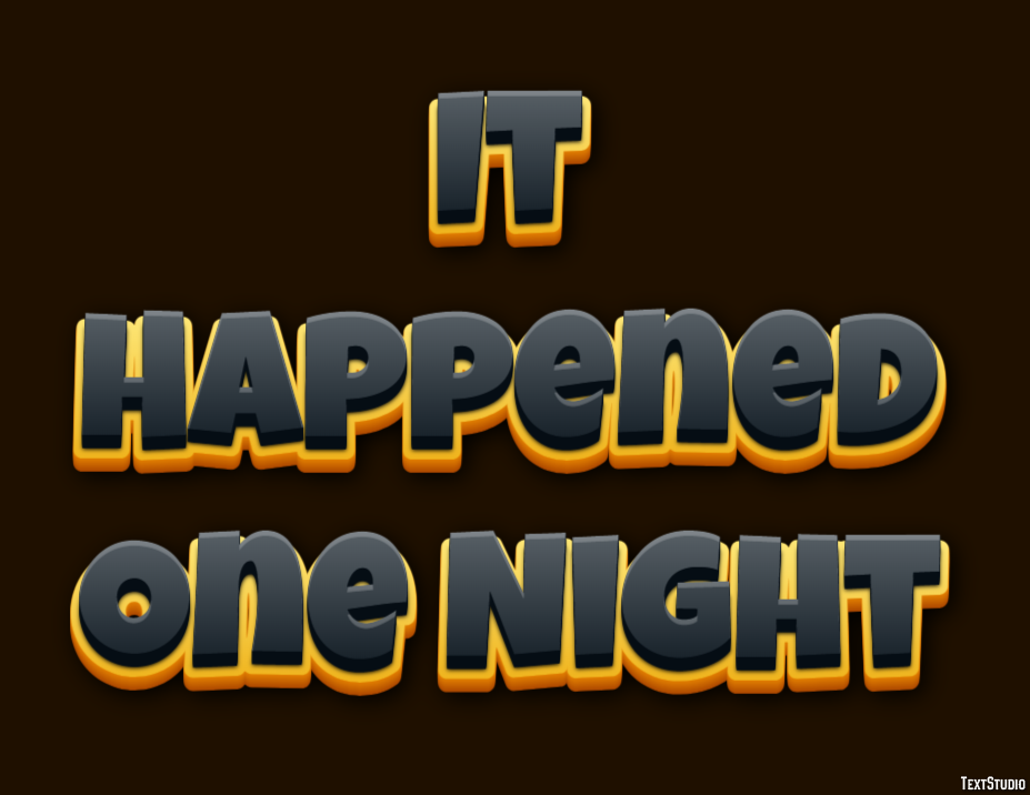 It Happened One Night Text effect