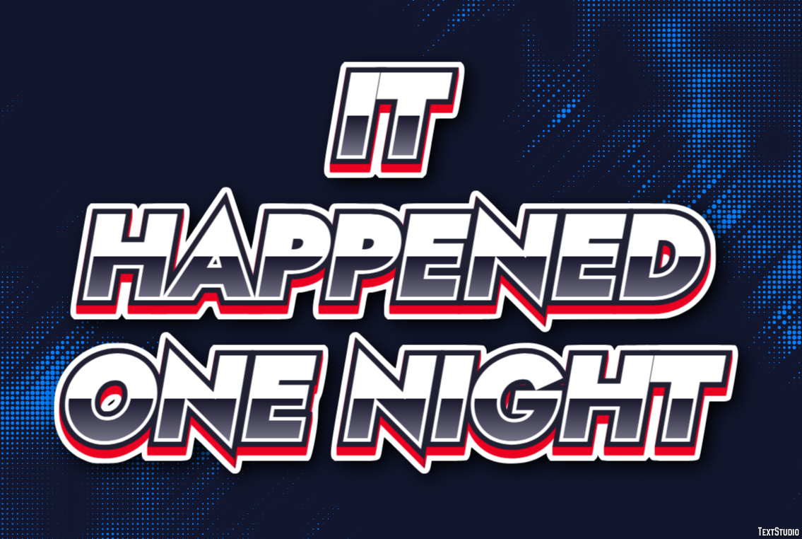 It Happened One Night Text effect