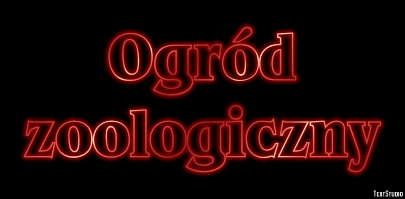 Ogród zoologiczny Efekt tekstowy