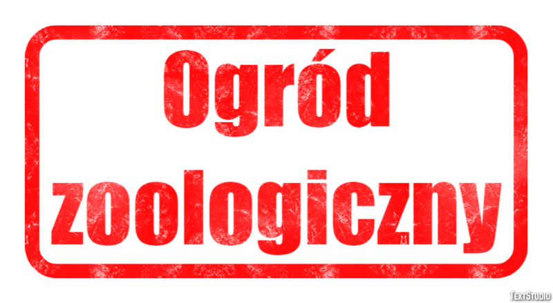 Ogród zoologiczny Efekt tekstowy