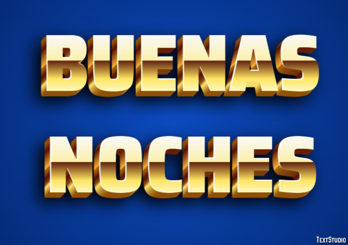 Buenas noches Efecto de texto