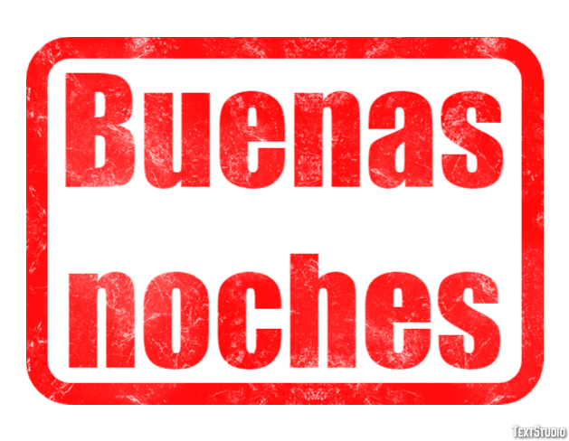 Buenas noches Efecto de texto
