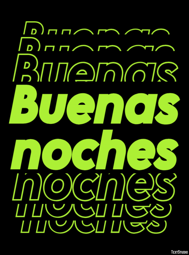 Buenas noches Efecto de texto