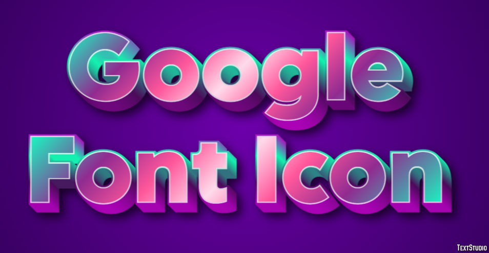 Google Font Icon Text Effect