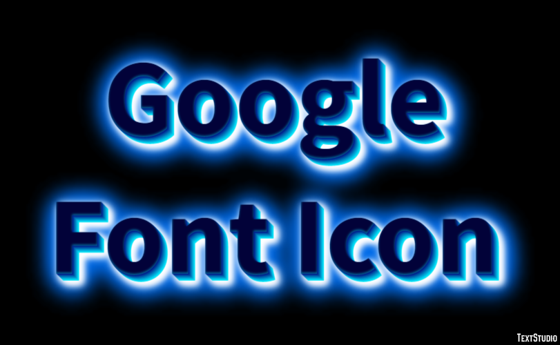 Google Font Icon Text Effect
