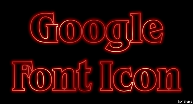 Google Font Icon Text Effect
