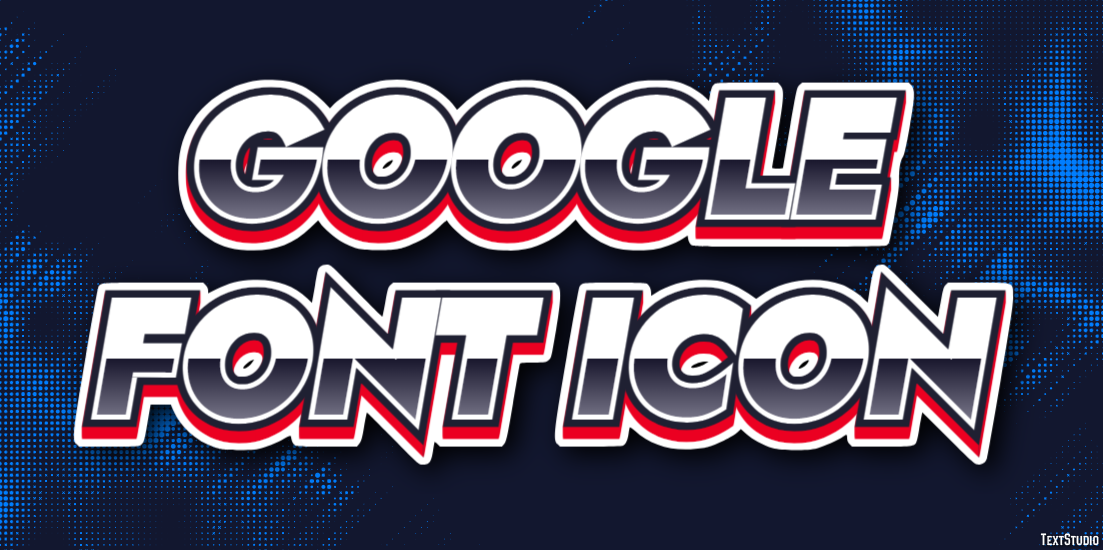 Google Font Icon Text Effect