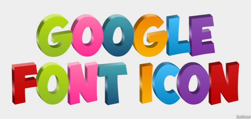 Google Font Icon Text Effect