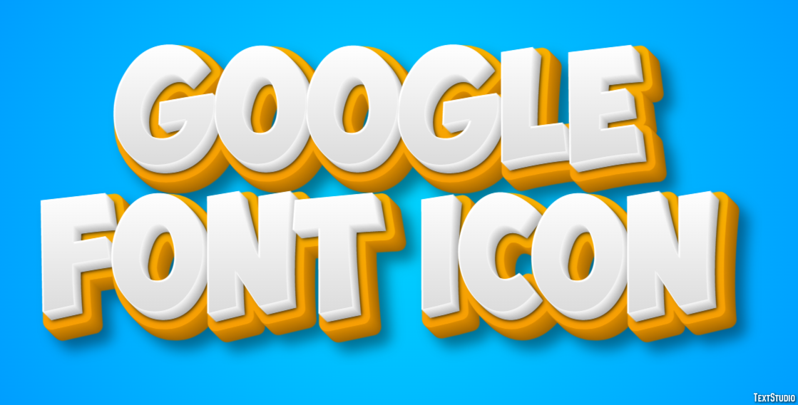 Google Font Icon Text Effect
