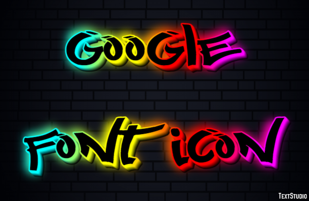 Google Font Icon Text Effect