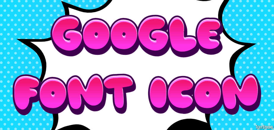 Google Font Icon Text Effect