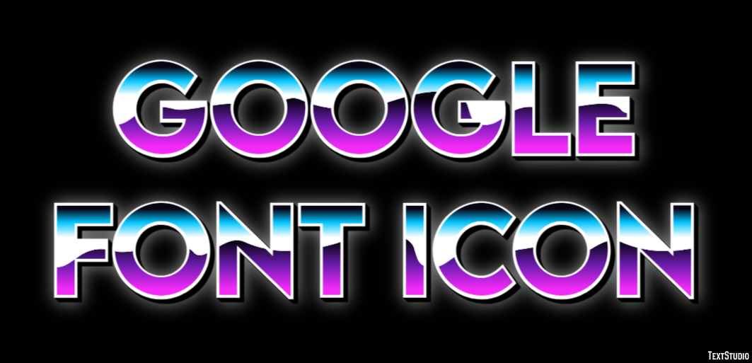 Google Font Icon Text Effect