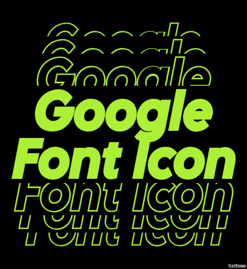 Google Font Icon Text Effect
