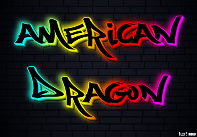 American Dragon Text effect