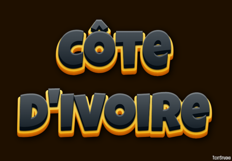 Côte d'Ivoire Text effect