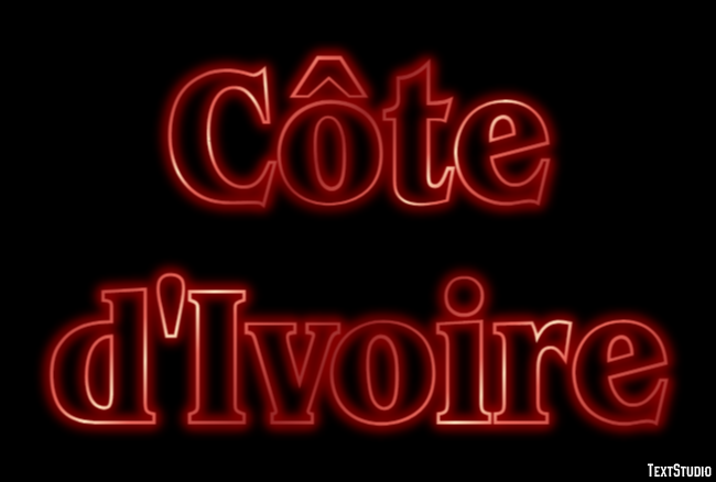 Côte d'Ivoire Text effect