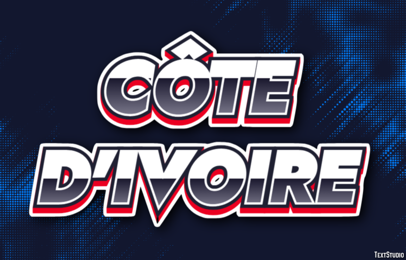 Côte d'Ivoire Text effect