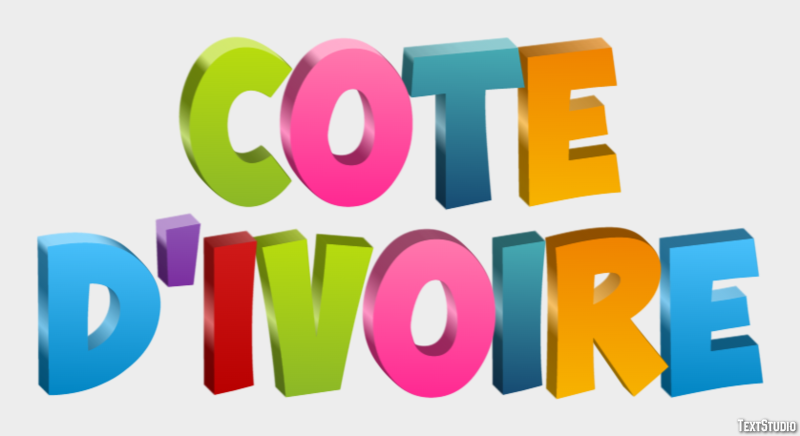 Côte d'Ivoire Text effect