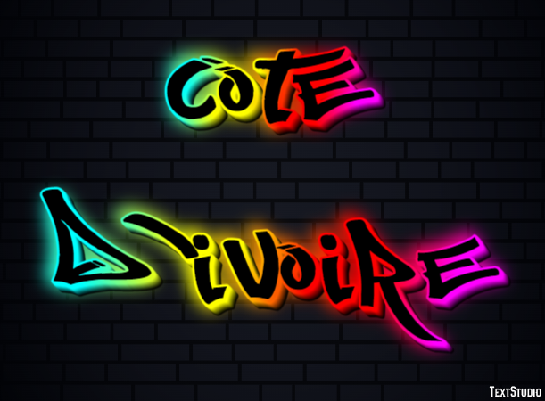Côte d'Ivoire Text effect
