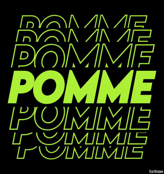 Pomme Effetto testo