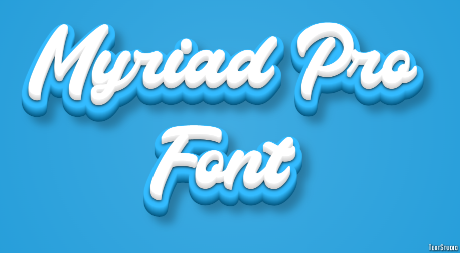 Myriad Pro Font Text Effect
