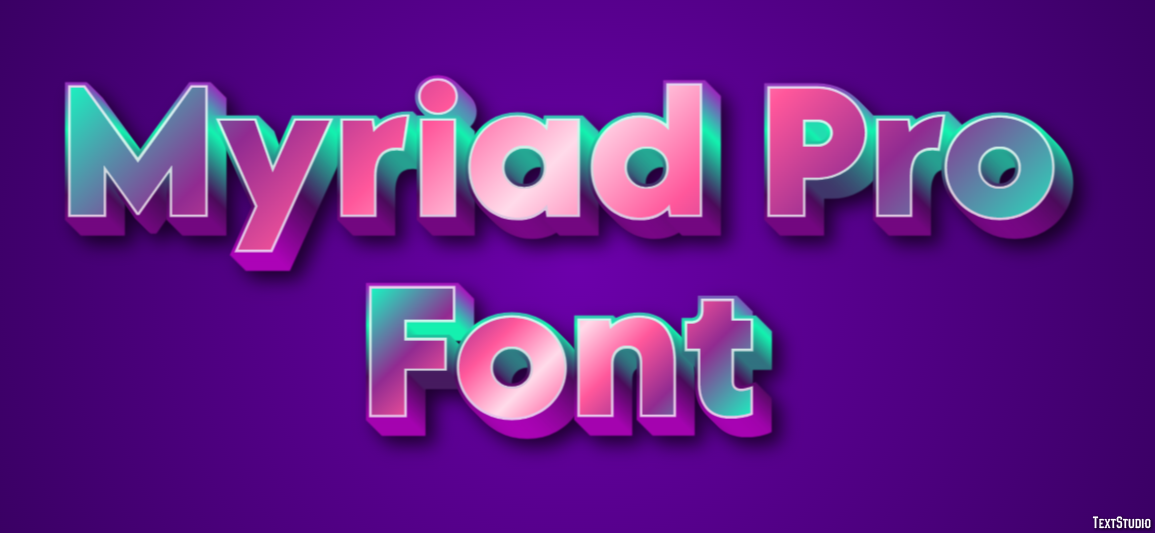 Myriad Pro Font Text Effect