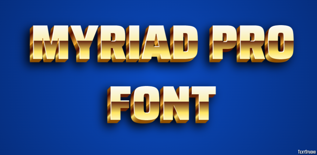 Myriad Pro Font Text Effect