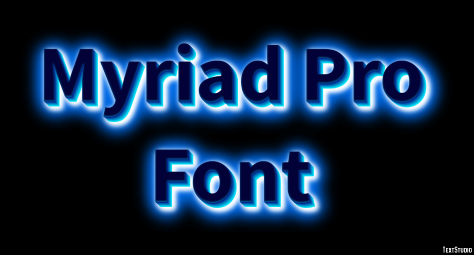 Myriad Pro Font Text Effect