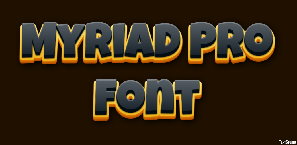 Myriad Pro Font Text Effect