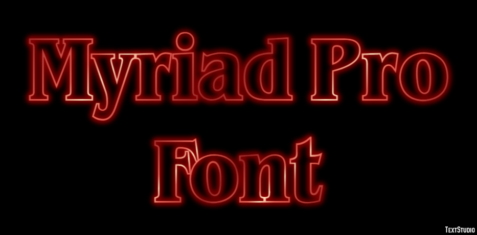 Myriad Pro Font Text Effect