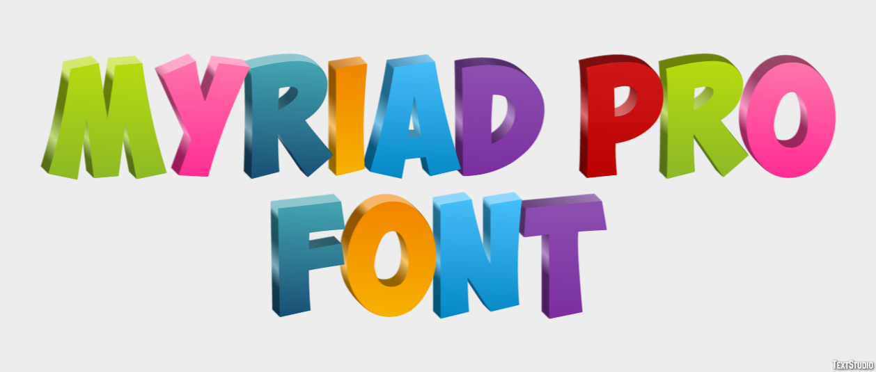 Myriad Pro Font Text Effect
